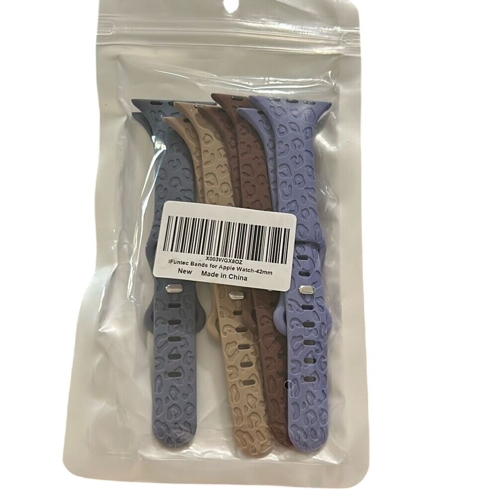 4-pack Leopard Engraved Band Compatible‎ with Apple Watch Bands 42mm
